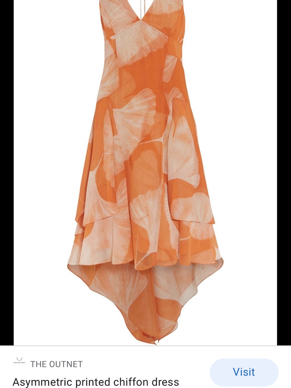 Halston Heritage Orange and White Asymmetric High-Low Skirt